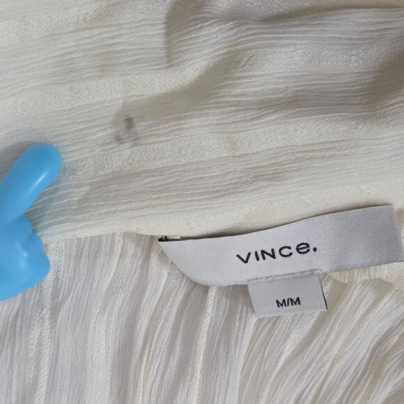 NWT Vince Women's Textured Stripe Top - Off White - Picture 4 of 5